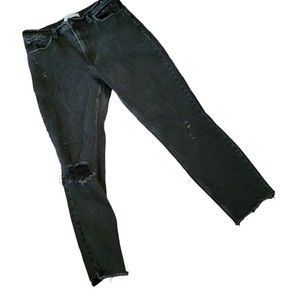 abercrombie & fitch‎ The Skinny Distressed Black High Rise  Jeans Womens Size 6